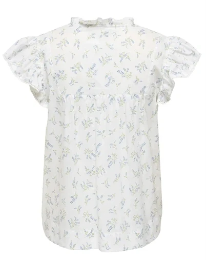 Only - ONLTea-Idris Frill Tape Top - Cloud Dancer/Wild Bunde